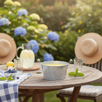 tételeket Citronella kültéri gyertya vödörben: hangulatvilágítás és rovarriasztó, 15 cm