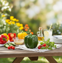 tételeket Deco paprika zöld élelmiszer dummy zöldség H10cm