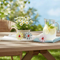 tételeket Szórvány dekoráció katicabogár virág fa filc szín Ø4cm 48 db