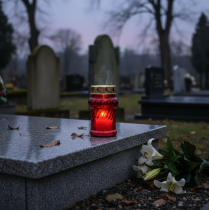 tételeket Sírgyertya őszi sírdíszítéshez Mindenszentekre és Halottak vasárnapjára, 13 cm, 8 darab