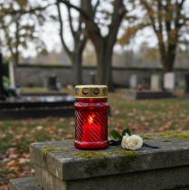 tételeket Sír világos üveg piros Ø6cm H10,5cm 1 db