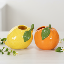 tételeket Citrusos váza, narancs és citrom, extravagáns lakberendezési kiegészítőként, nyári dekoráció, 10 cm, 2 darab
