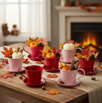 tételeket Ültetőcsésze csészealjjal kreatív kertekhez, 11 cm, 6 darab