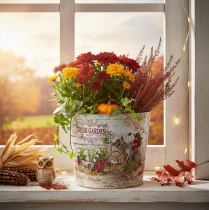 tételeket Kerek fém virágcserép Fresh Garden M21cm
