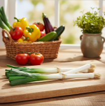 tételeket Díszzöldség újhagyma zöld fehér Ø1cm L28cm 3 db