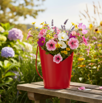 tételeket Fém virágtartó szív dekoráció füllel Piros Ø12cm M15/9cm