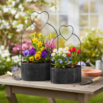 tételeket Dekoratív ovális fémtál szívvel, fekete, 20/16 cm, 2 db-os szett