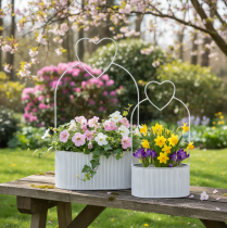 tételeket Dekoratív ovális fémtál szívvel, fehér, 20/16 cm, 2 db-os szett