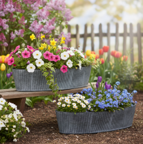 tételeket Ovális fém tál, fekete és szürke, vintage stílusú, 32,5/37 cm, 2 darabos szett.