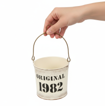 tételeket Dekoratív vödör füllel “Original 1982” Krém Ø12/10cm 2×2 darabos szett
