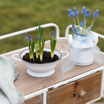 tételeket Fém dísztál, fehér és fekete, Ø16,5cm, M6,5cm, 4 darab