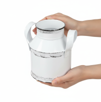 tételeket Dekoratív fém kancsó fülekkel, fehér és fekete, 13 cm magas, 2 darab