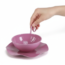 tételeket Fém díszes bögre csészealjjal, rózsaszín, M8cm Ø11.5cm, 2 darab