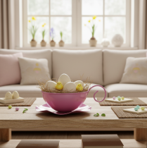 tételeket Fém bögre Ø16cm M9cm Dekoratív bögre csészealjjal Rózsaszín 2db