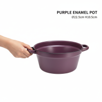 tételeket Vödör fülekkel, fém virágtartó, lila, Ø22.5cm, M10.5cm