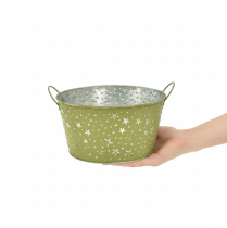 tételeket Fém tál csillagokkal és fülekkel, zöld, Ø20cm, M11.5cm