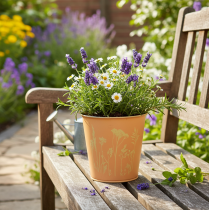 tételeket Fém virágcserép, ültető, baracksárga, Ø11.5cm M11.5cm