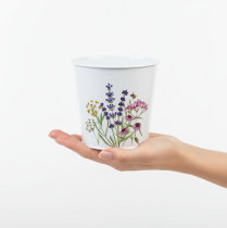 tételeket Kaspó, virágcserép, fémlemez, ültető Ø15cm M14cm