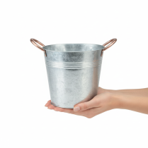 tételeket Fém virágcserép fülekkel, díszvödör, Ø21cm M19.5cm