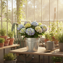 tételeket Fém virágcserép fülekkel, díszvödör, Ø16cm M15cm