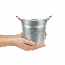 tételeket Fém virágcserép fülekkel, díszvödör, Ø16cm M15cm