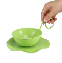 tételeket Fém díszes bögre csészealjjal, világoszöld, M8cm Ø11.5cm, 2 darab
