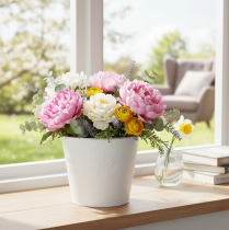 tételeket Fém virágtartó, pasztellfehér, Ø16cm M14cm