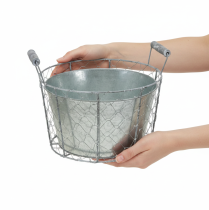 tételeket Drótkosár ültetőcserép, rugós kosár, fém, Ø26cm