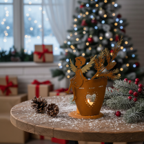 tételeket Karácsonyi mécsestartó, angyaldísz, rozsdabarna díszítés, Ø8cm M18cm