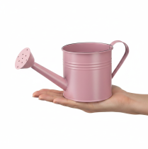 tételeket Dekoratív öntözőkanna, rózsaszín fém virágcserép, Ø13.5cm M12.5cm