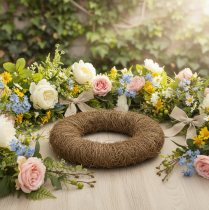 tételeket Szőlőkoszorú, kezeletlen, kerek, natúr koszorú kézműveskedéshez, 45cm