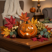 tételeket Kerámia Tök LED Halloween Dekoráció Kis 10cm