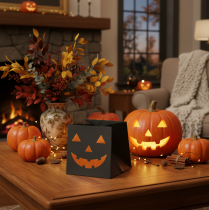 tételeket Papírzacskós tök alakú virágtartó Halloween dekoráció 10cm 6db
