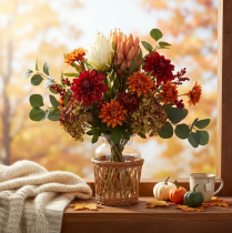 tételeket Művirág Protea Leucadendron hosszú szárral, 65cm, 3 darab