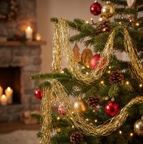 tételeket Tinsel Golden karácsonyfadísz Karácsonyi dekoráció 50cm