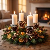 tételeket Gyertyatartó Adventi koszorús gyertyatartó fekete 2,2×4cm 4 db