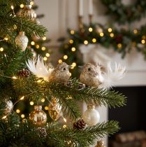 tételeket Dekoratív galambpár, díszmadarak csipesszel, arany, 5cm, 4 darab