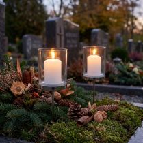 tételeket Gyertyatartó fém/üveg bedugásához Ø6,5cm H19cm 2 db