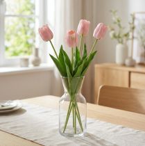 tételeket Tulipán műrózsaszín szárú virág H67cm
