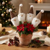 tételeket Díszdugós gnome karácsonyi fehér barna 4x11cm 4 db