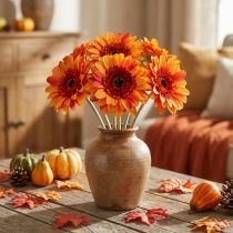 tételeket Mesterséges gerbera virág, művirág narancs Ø11cm 50cm