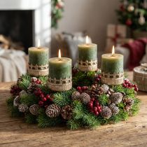 tételeket Mécsestartó adventi koszorú antik arany Ø7cm M12cm 4db