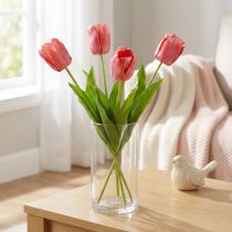 tételeket Tulipán művirág piros, narancssárga műtavaszi virág H67cm