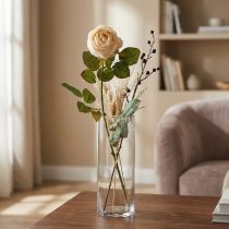 tételeket Rose Cream Silk Flower Artificial Rose L74cm Ø7cm