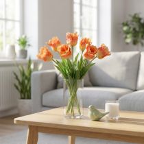 tételeket Művirág, papagáj tulipán narancs, tavaszi virág 63cm