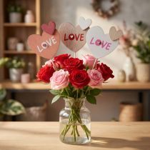 tételeket Virágdugók fából Love díszdugók 8×7,5cm 12 db