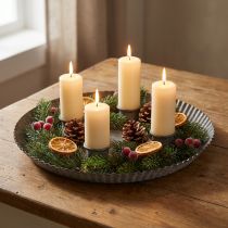 tételeket Tányér 4 gyertyatartóval Ø25cm M3cm Szürke