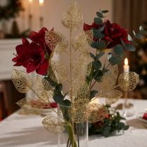 tételeket Skeleton Leaves mesterséges fűzfa levelek Gold Branch Deco 63cm