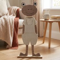 tételeket Nemez dekoratív béka dungarees bézs díszítő figura filccel, H51,5 cm