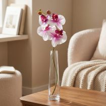 tételeket Orchidea mesterséges Phalaenopsis 4 virág fehér rózsaszín 72cm